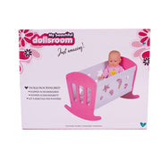 My beautiful dolls room my beautiful dollsroom houten poppenbed 49x37x35 cm roze wit - afbeelding 3