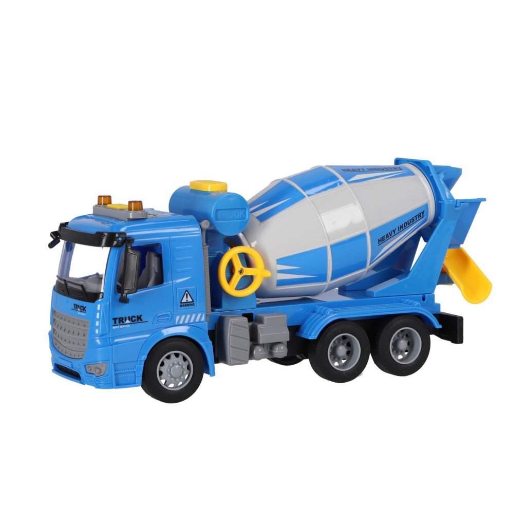 Overige merken betonmixer truck 30 cm + licht en geluid blauw grijs