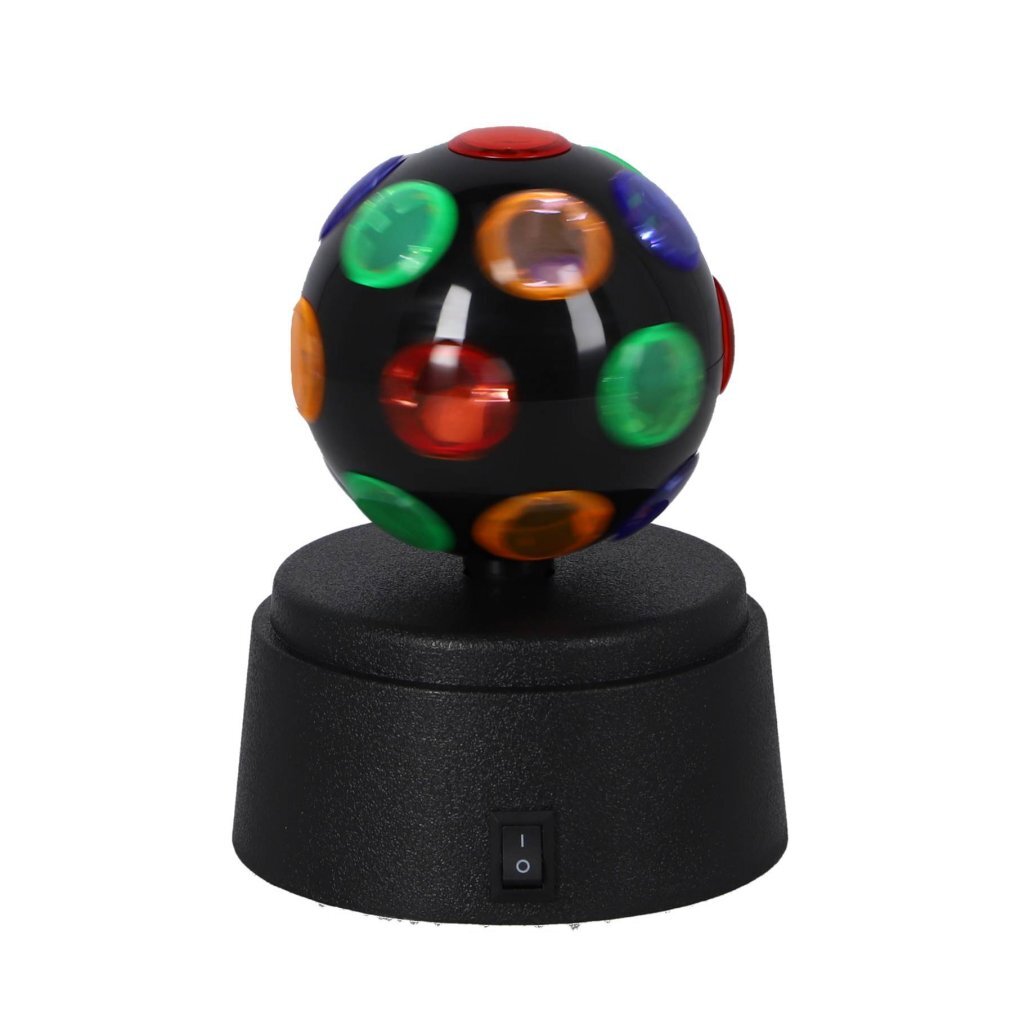 Party time! led mini disco bal zwart