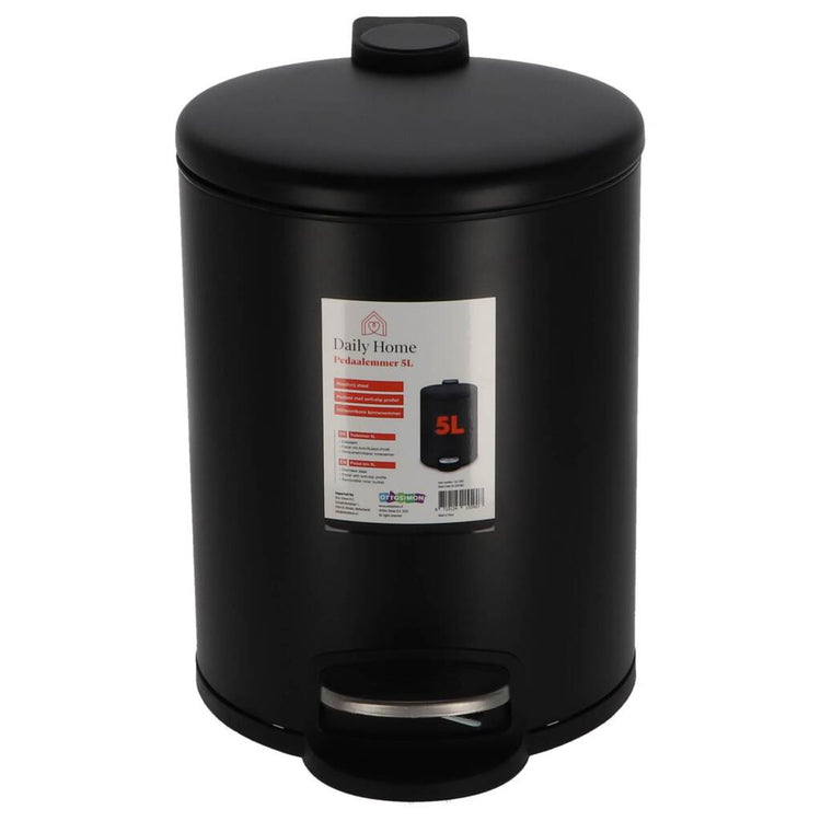 Daily home pedaalemmer 5l mat zwart