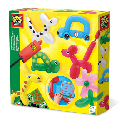 Ses creative – modelleerballonnen – 10 lange ballonnen met pomp en stickers – maak de leukste figuren