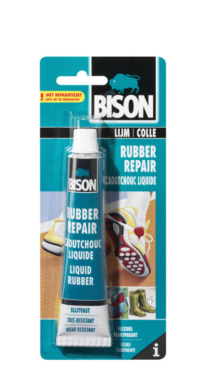 Bison rubber repair tube 50 ml, reparatiepasta, beschermen, waterdichtmaken, sterk, blijvend flexibel, temperatuurbestendig van - 40°c tot + 120°c, makkelijk in gebruik