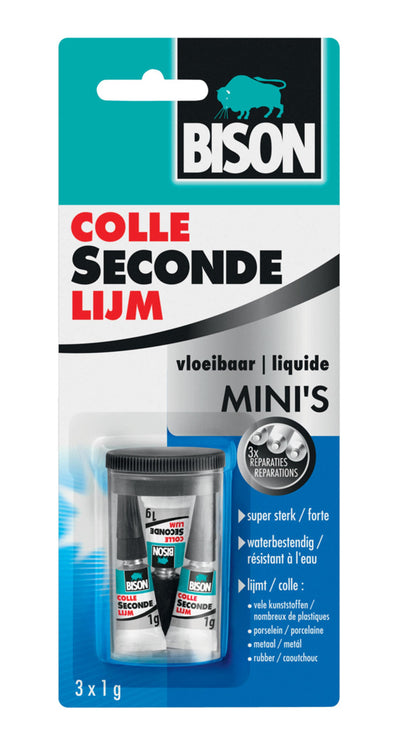 Bison secondelijm mini 3x1g