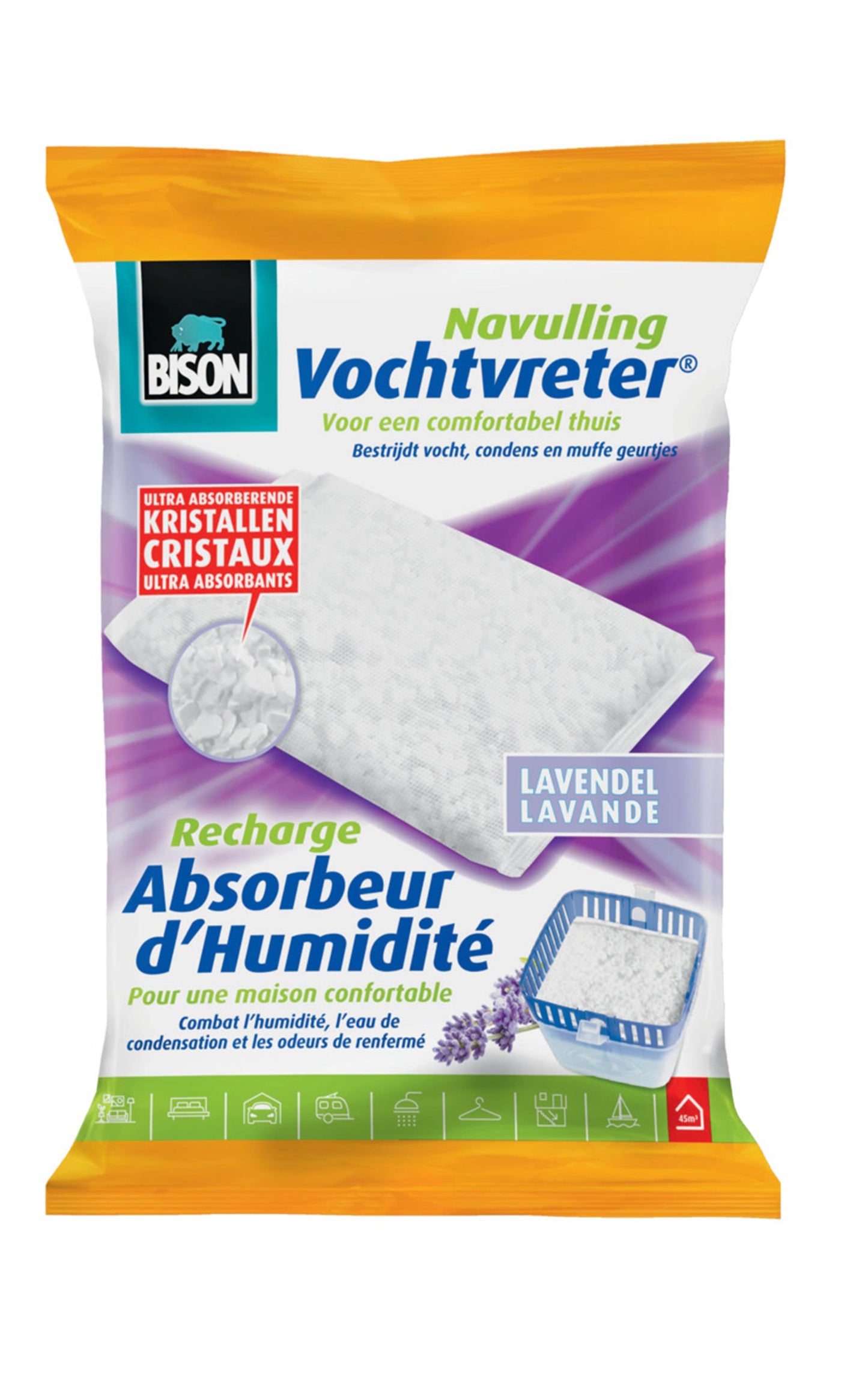 Bison vochtvreter navulling 450gr lavend