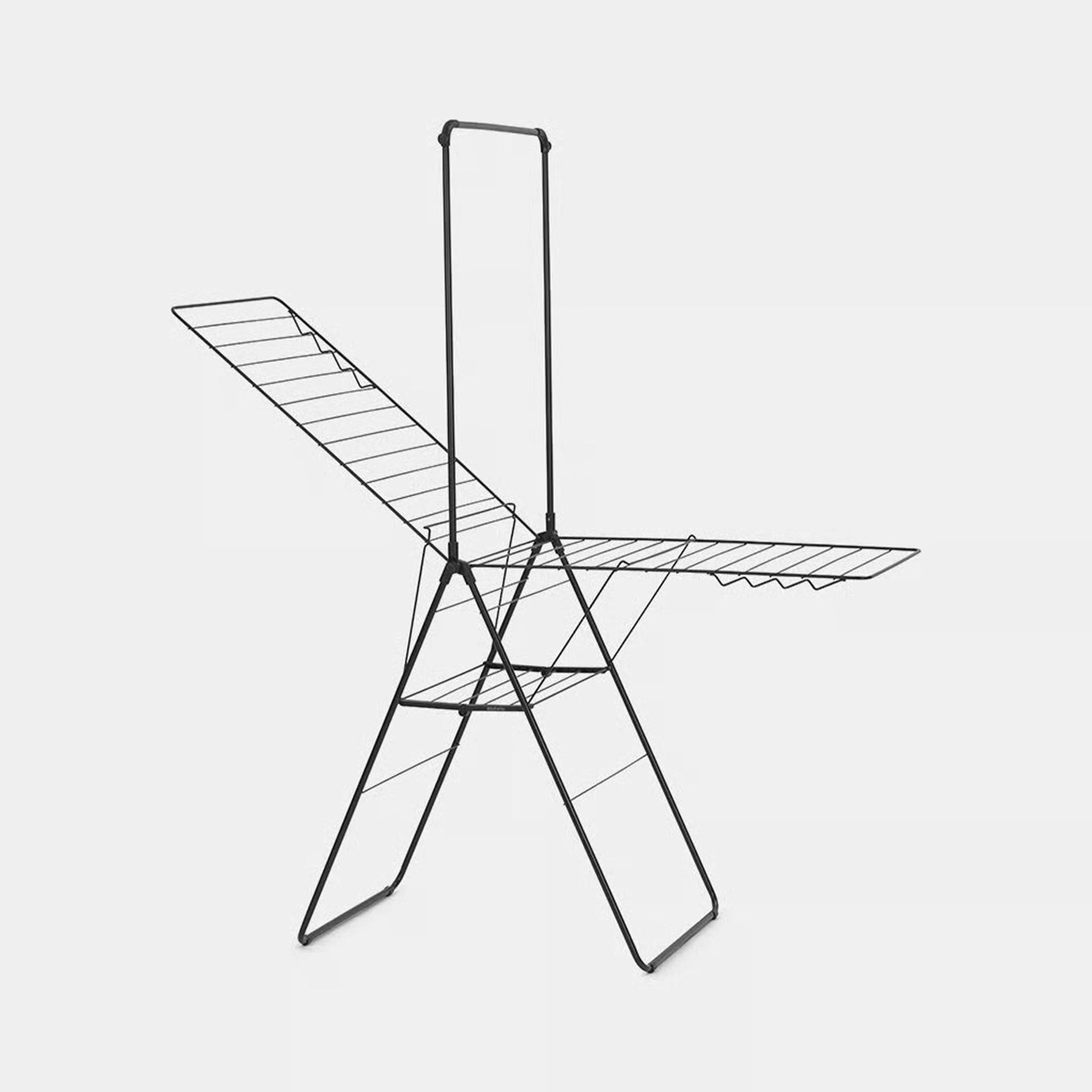 Brabantia hangon droogrek 25m met stang zwart staal