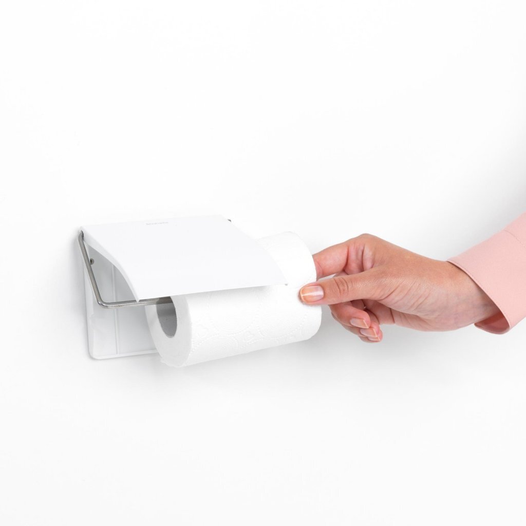 Brabantia renew wc rolhouder - met klep - hangend - zonder boren - white
