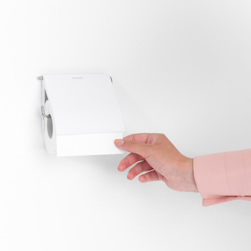 Brabantia renew wc rolhouder - met klep - hangend - zonder boren - white