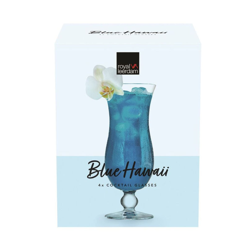 Royal leerdam blue hawaii glas set 4