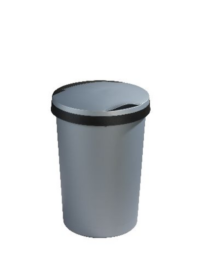 Sunware twinga prullenbak met klepdeksel 45 liter metaal zwart diameter 37,5x54cm