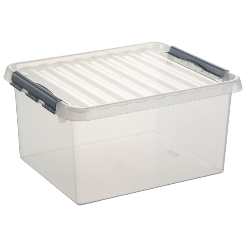 Sunware q-line opbergbox 36l transparant grijs