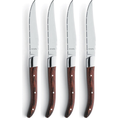 Amefa royal steak steakmessen 4 stuks maroon brown
