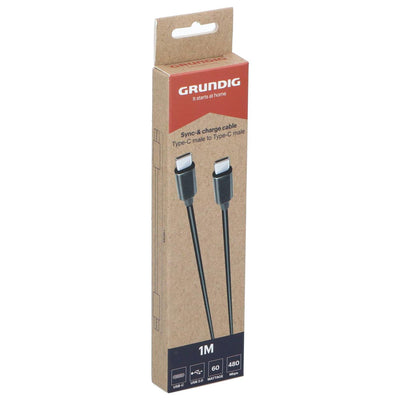 Grundig synchroniseer- en oplaadkabel usb-c naar usb-c 1 meter