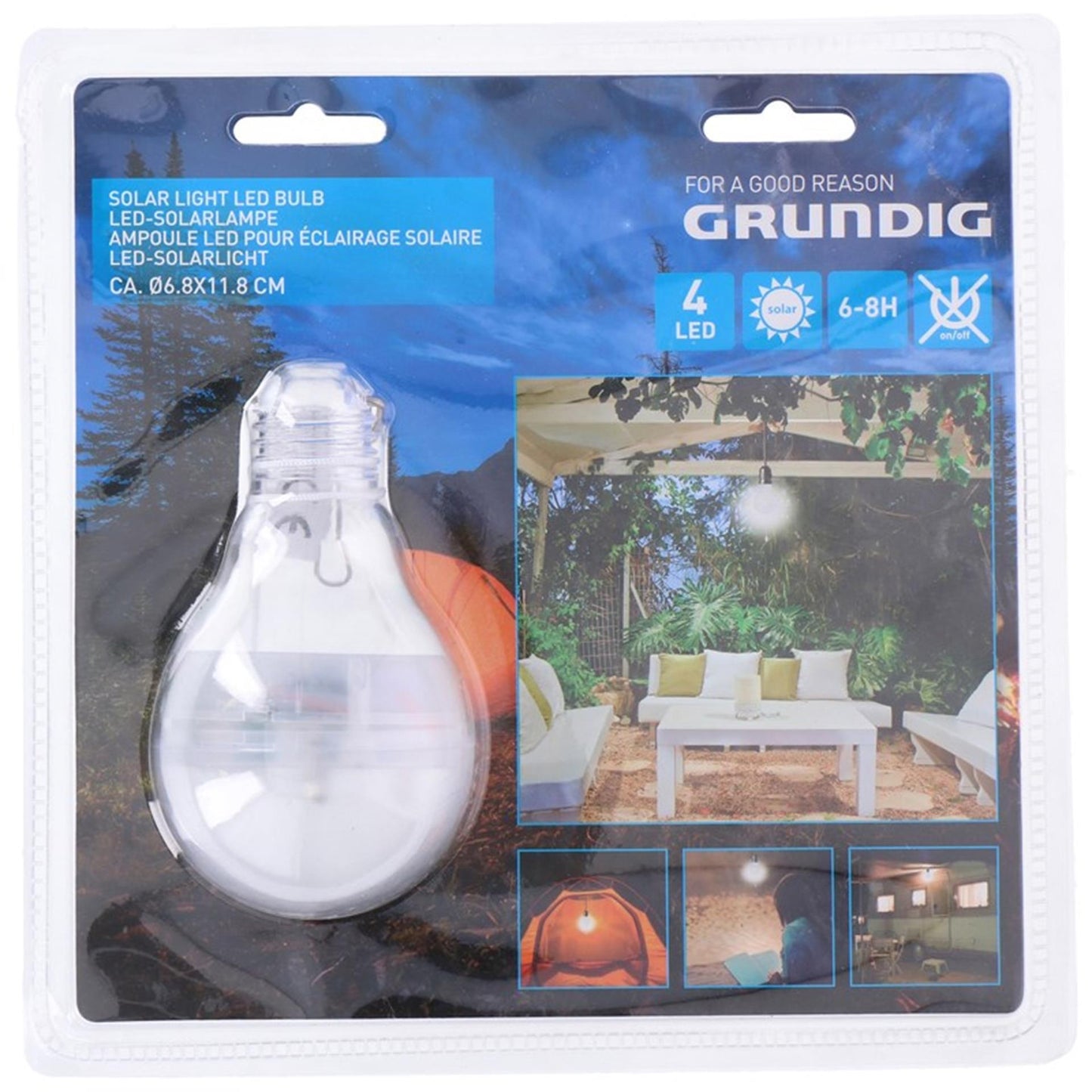 Grundig solarlamp 4led 7x12cm