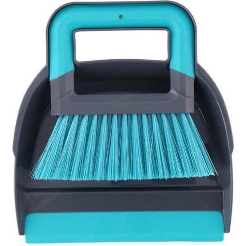 Alpina stoffer en blik 19x21.5 cm blauw grijs