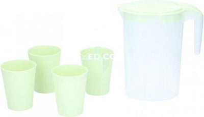 Cuisine elegance kan met bekers 22 x 20 cm groen 5-delig