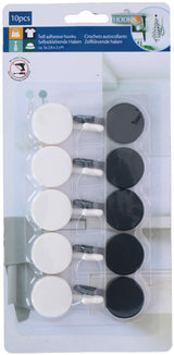 Lifetime haken zelfklevend kunststof 10 stuks op kaart 5x2,5cm - afbeelding 1