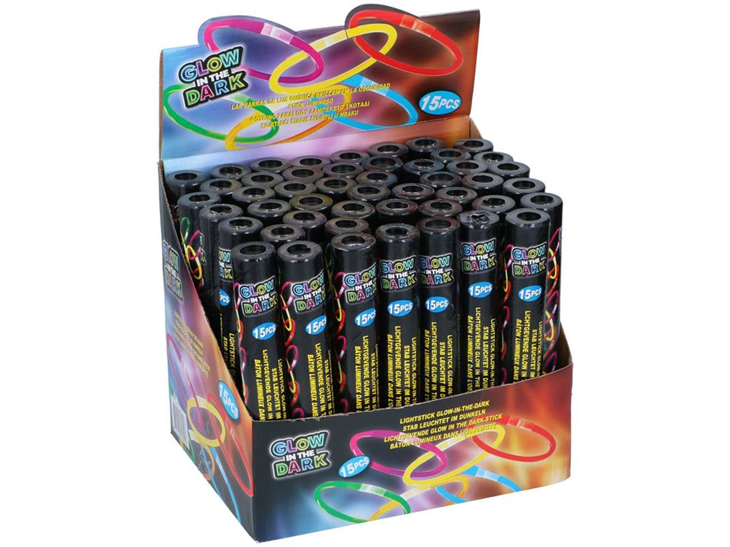 Glowsticks 15 stuks in koker 21,5cm