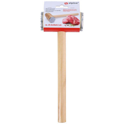 Alpina vleeshamer hout metaal 26,5x10x4,5cm
