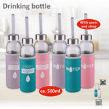 Alpina drinkfles glas 500ml + effen hoes - afbeelding 1