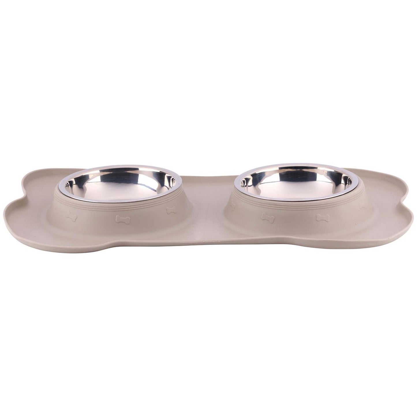 Pet voerbak met mat en stalen bak 45x27x4,2cm