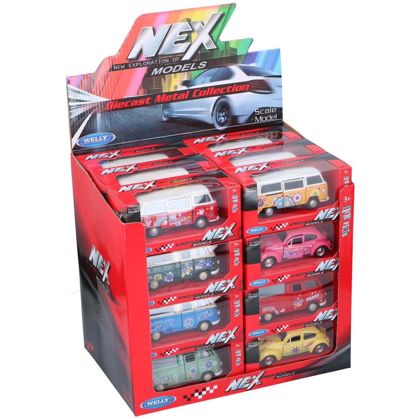 Welly hippie auto of bus pull back 11,5cm