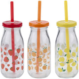 Alpina drinkfles met rietje 250ml fruitdesign 3 assorti - afbeelding 1