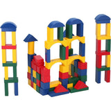 Marionette wooden toys houten speelgoed-blokken - vanaf 2 jaar - 100 stuks - in opbergton - rood-geel-groen-blauw - afbeelding 2