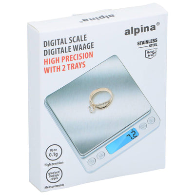Alpina keukenweegschaal digitaal - precisie weegschaal keuken met 2 bakjes - digitale keukenweegschaal met tarra functie en kom - lcd display