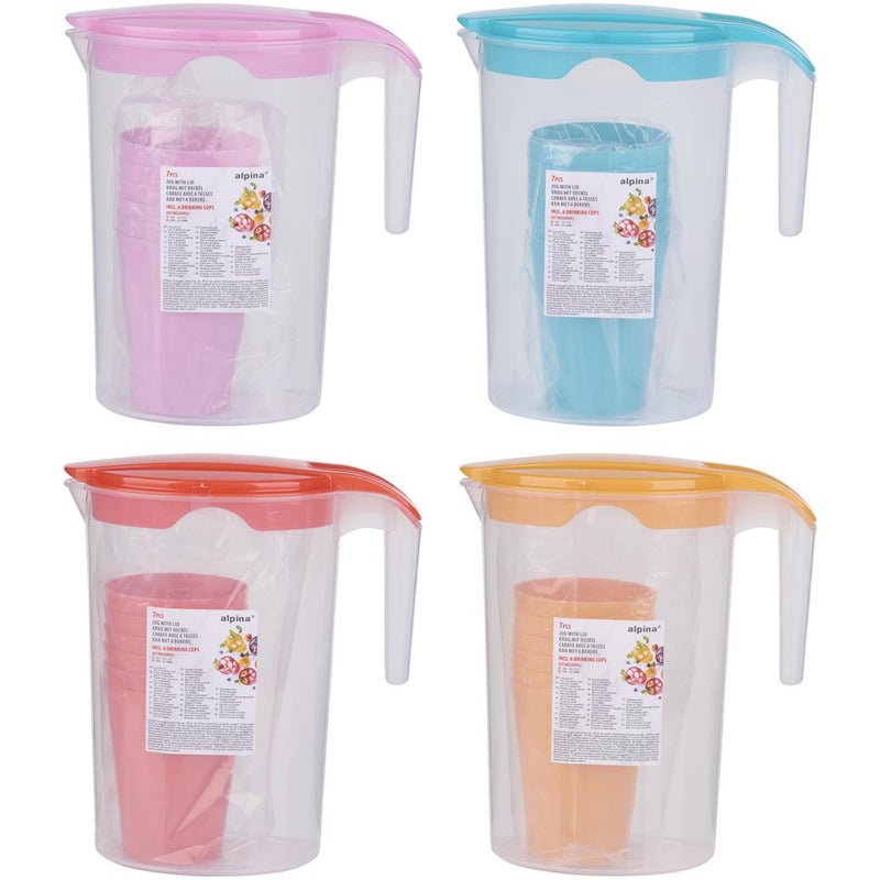 Waterkan met 6 bekers