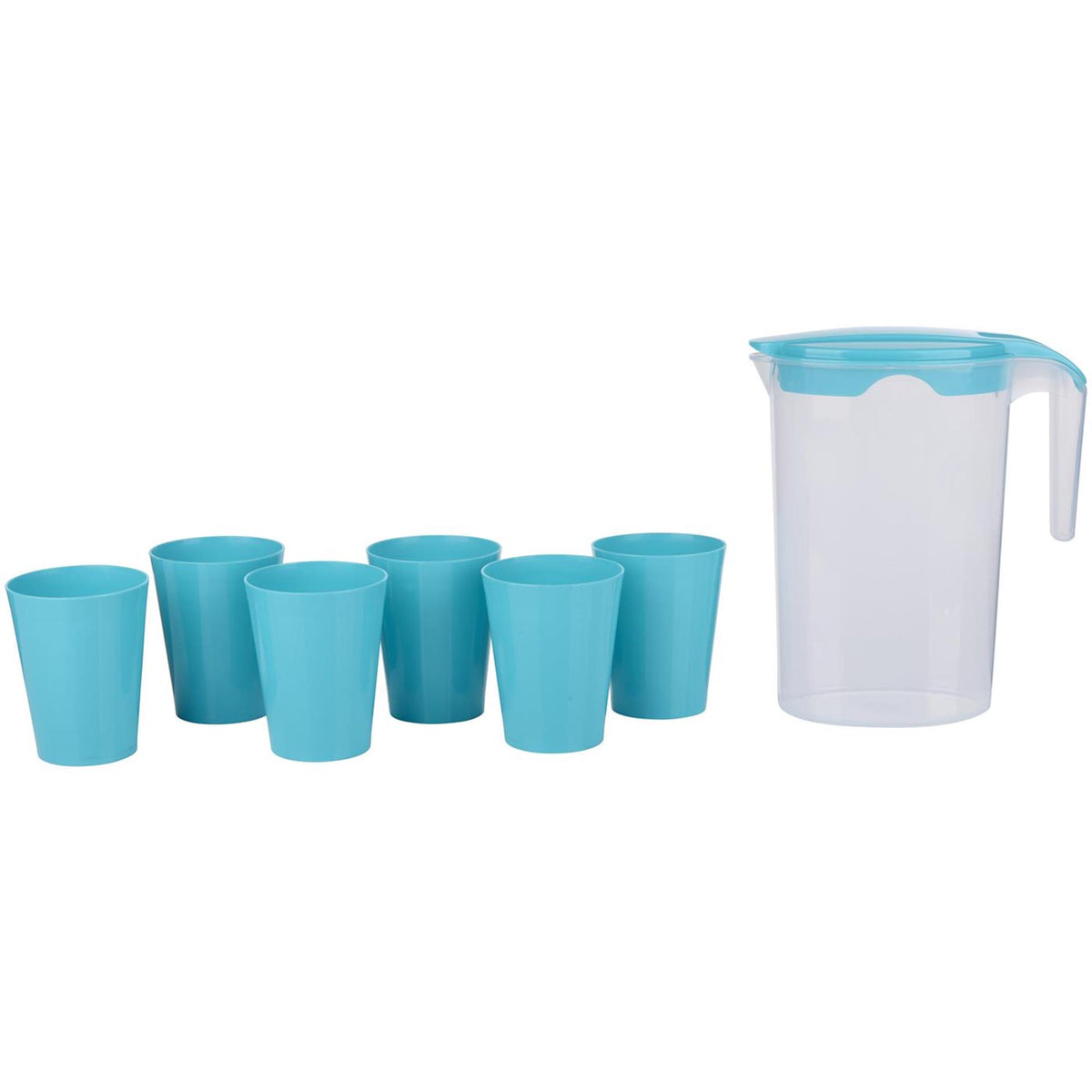 Waterkan met 6 bekers 4 assorti