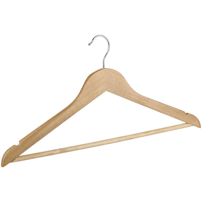 Alpina kledinghangers hout – 10 stuks – houten kleerhangers – kledinghanger set - houtkleurig