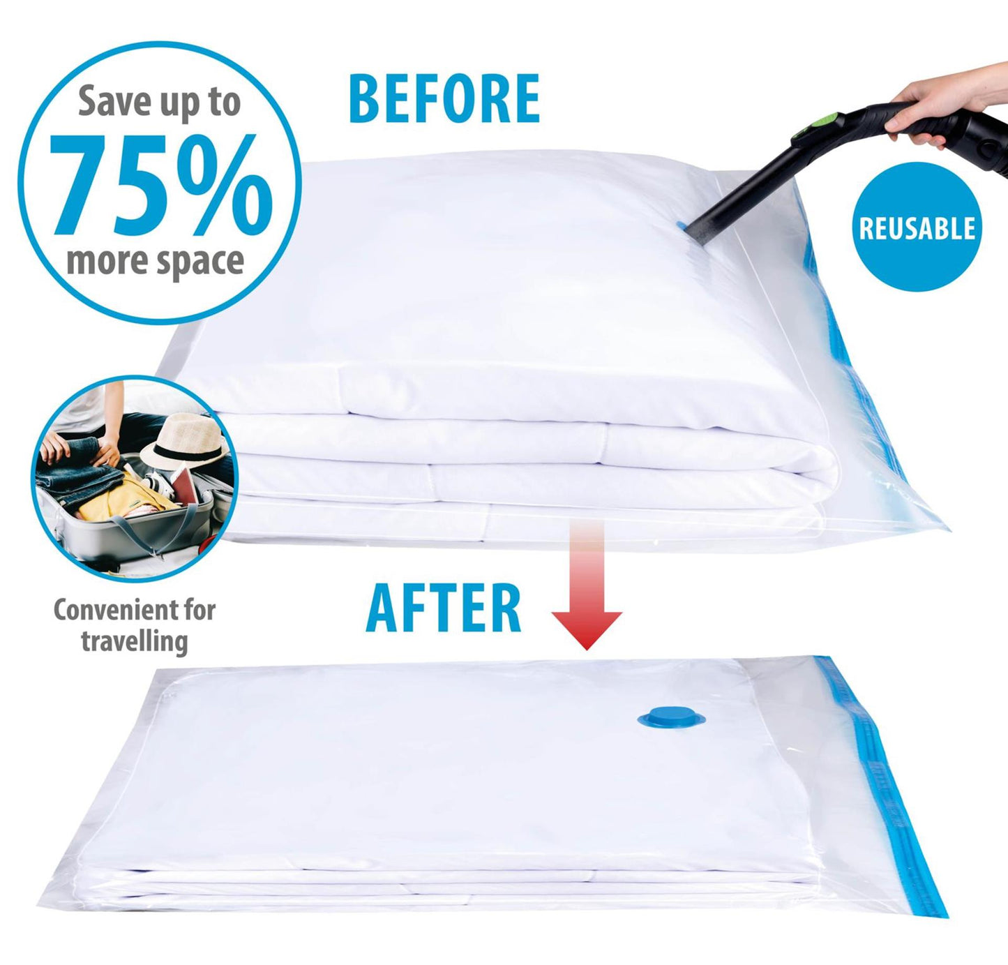 Alpina vacuüm opbergzak 90x110cm