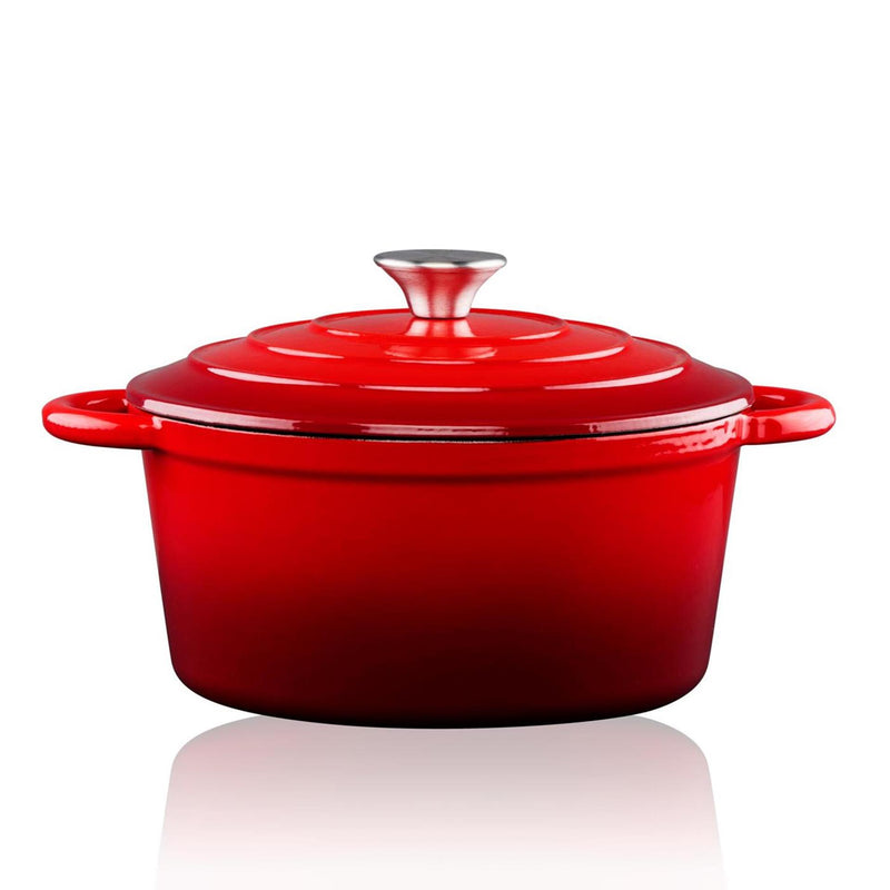 Alpina braadpan gietijzer ø24cm 3,8l rood
