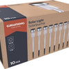 Grundig tuinfakkels 10 stuks prikspot op zonne energie wit licht ip44 waterbestendig batterijduur 6-8 uur 4,8x36,5 cm roestvrij staal