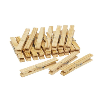 Lifetime clean jumbo wasknijpers xxl hout 9,5cm pak a 20 stuks
