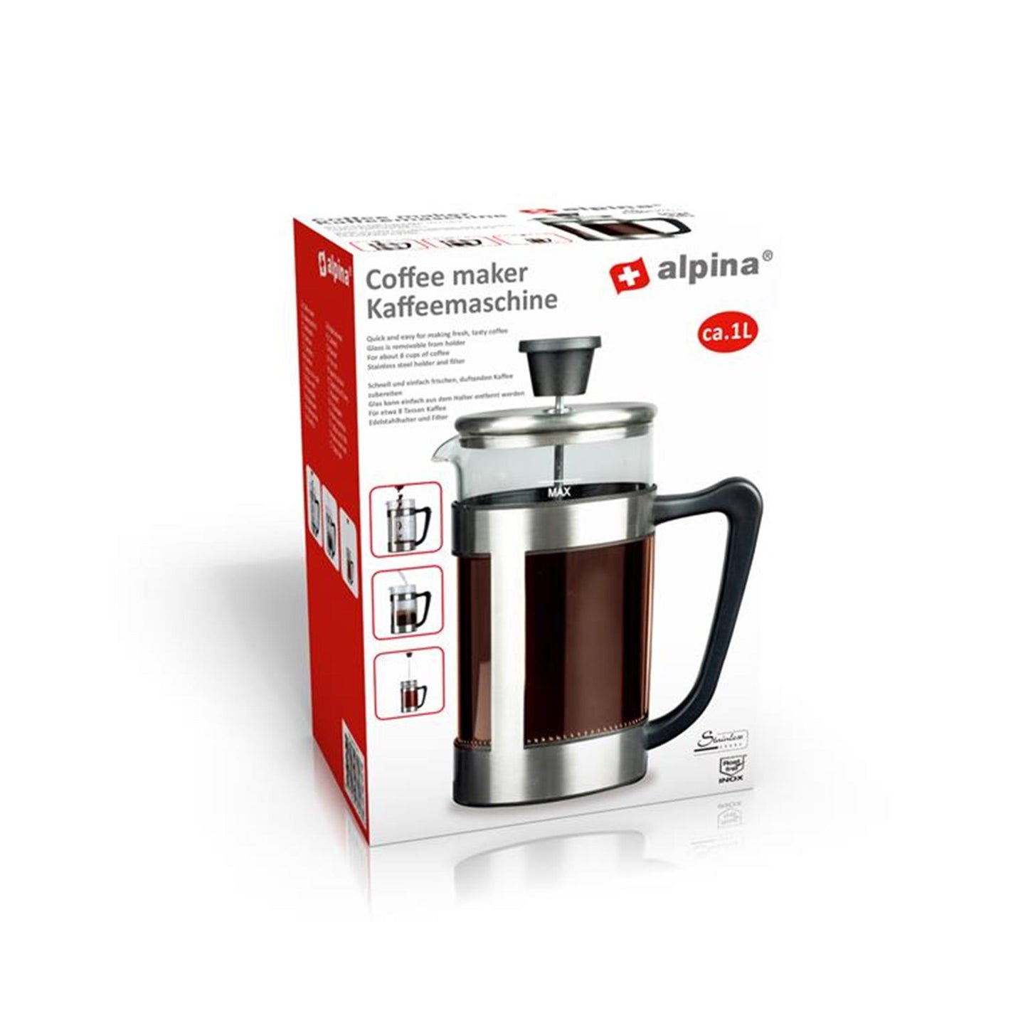 Alpina cafetière 1l 10x21,5cm s