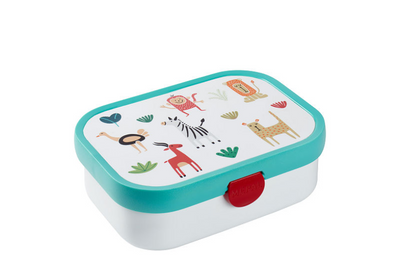 Mepal lunchbox campus - 750 ml - broodtrommel met vakjes voor kinderen - geschikt voor 4 boterhammen - animal friends