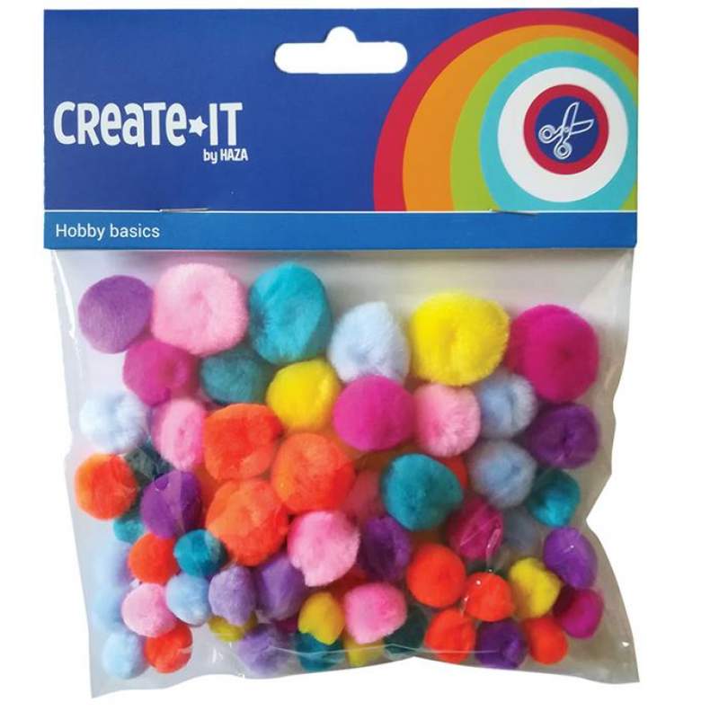 Pompoms bright mix creati-it 75 stuks