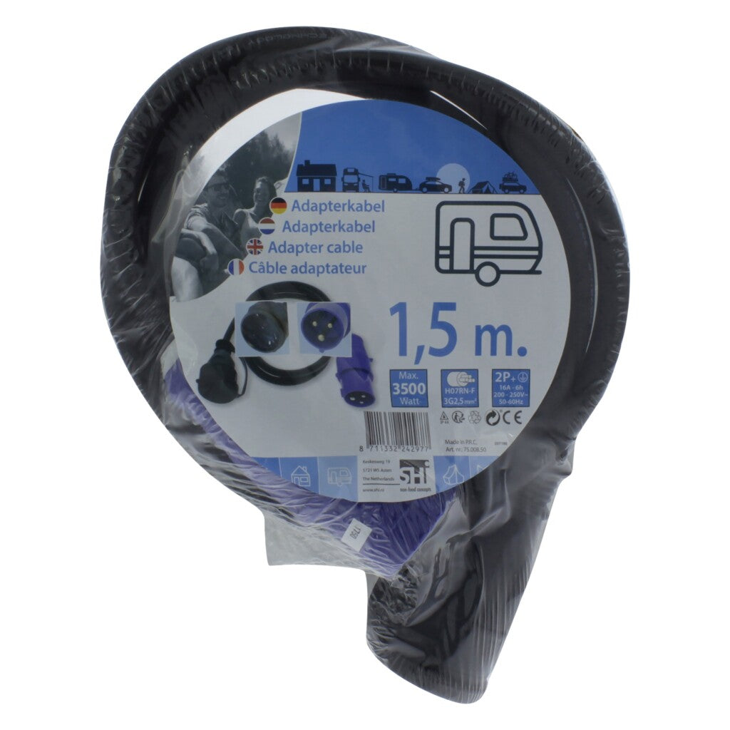 Basic cee verloopstekker randaarde 1.5 m