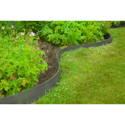 Nature tuinrand getextureerd 0,12x24 m 5 mm grijs
