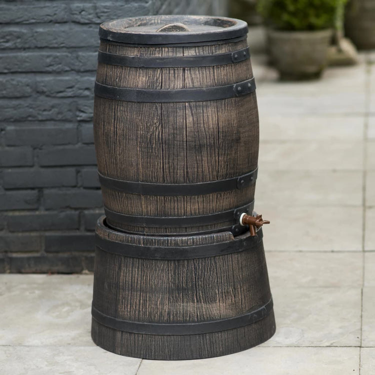 Nature regentonstandaard met hout-look 30,5x58 cm bruin