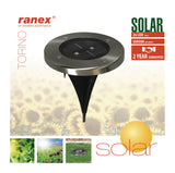 Ranex ra-5000389 ronde led solar grondspot geborsteld rvs glas - afbeelding 4