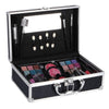 Casuelle aluminium make-up koffer donkerblauw glitter