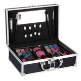 Casuelle aluminium make-up koffer donkerblauw glitter - afbeelding 3
