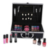 Casuelle aluminium make-up koffer donkerblauw glitter