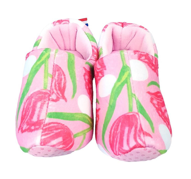 Pantoffels tulpen print. maat 20-24.