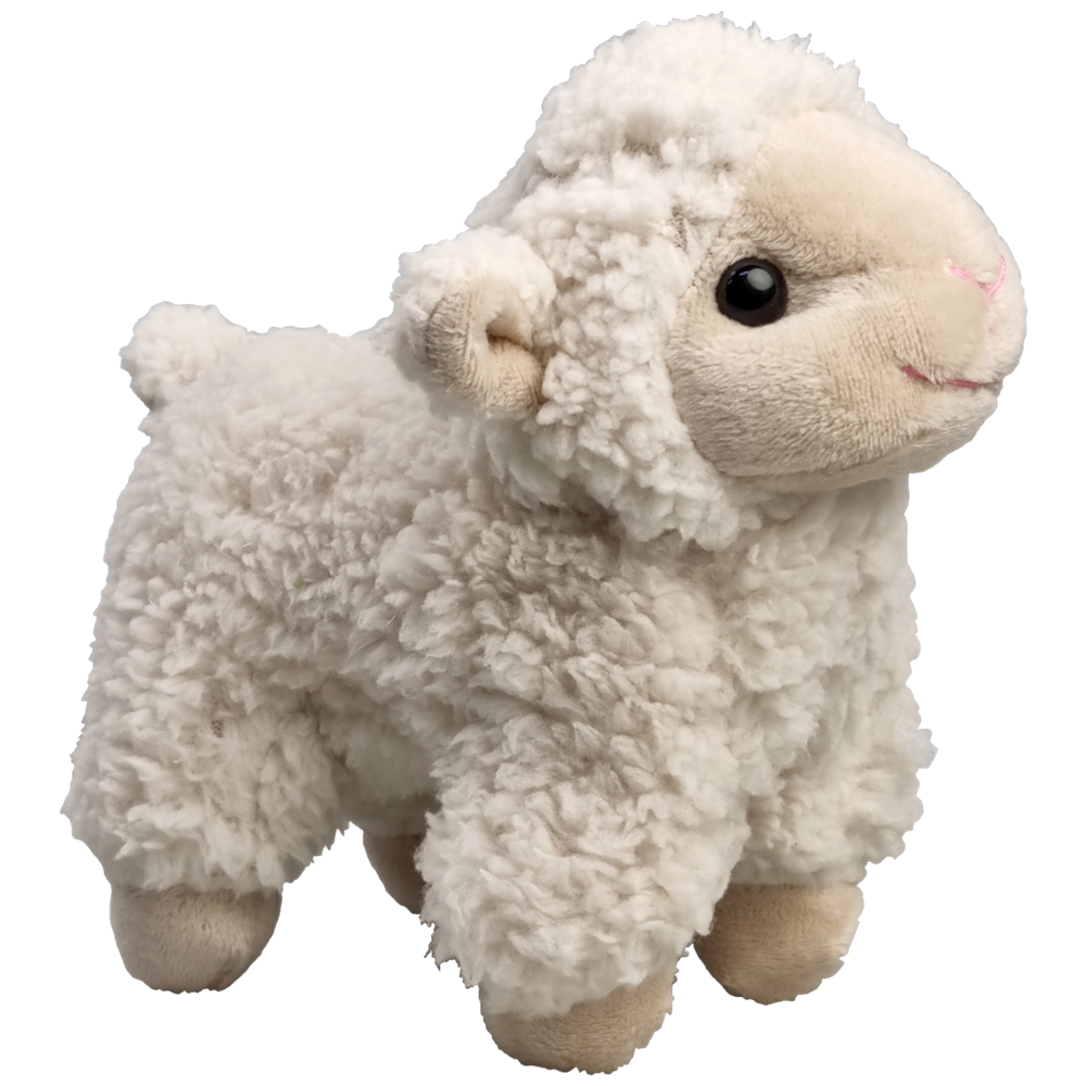 Knuffel lammetje wollie 14 cm. beige voe