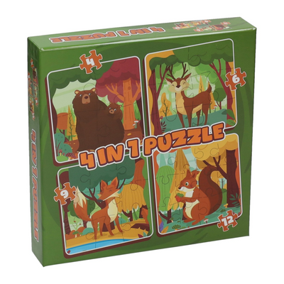 Wins holland puzzel 4 in 1 - bosdieren