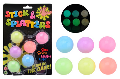 Johntoy john toy sticky stretch glow in the dark ballen op kaart