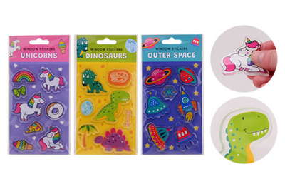 Johntoy john toy raamstickers herbruikbaar, 3 assorti